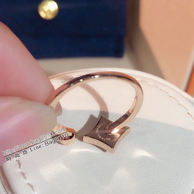 Louis Vuitton純銀飾品 路易威登限定四葉草天然母貝戒指 LV女士單花單鑽開口戒指  zglv2245